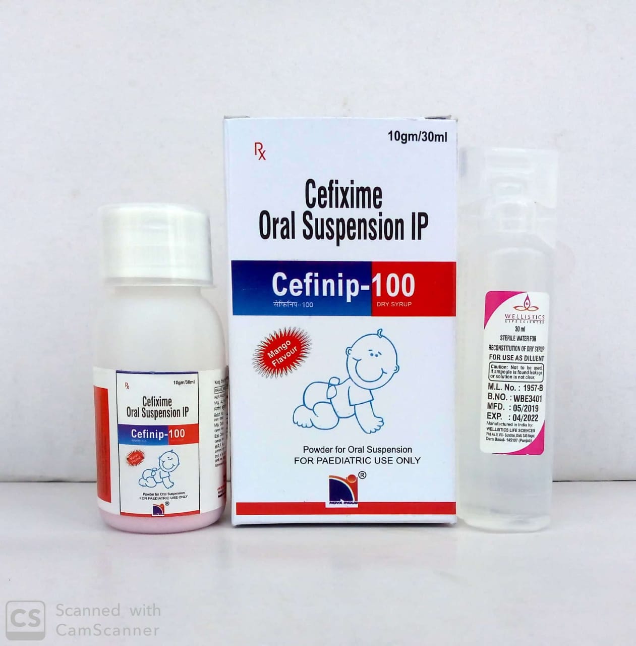 CEFINIP-100 Dry Syrup with water